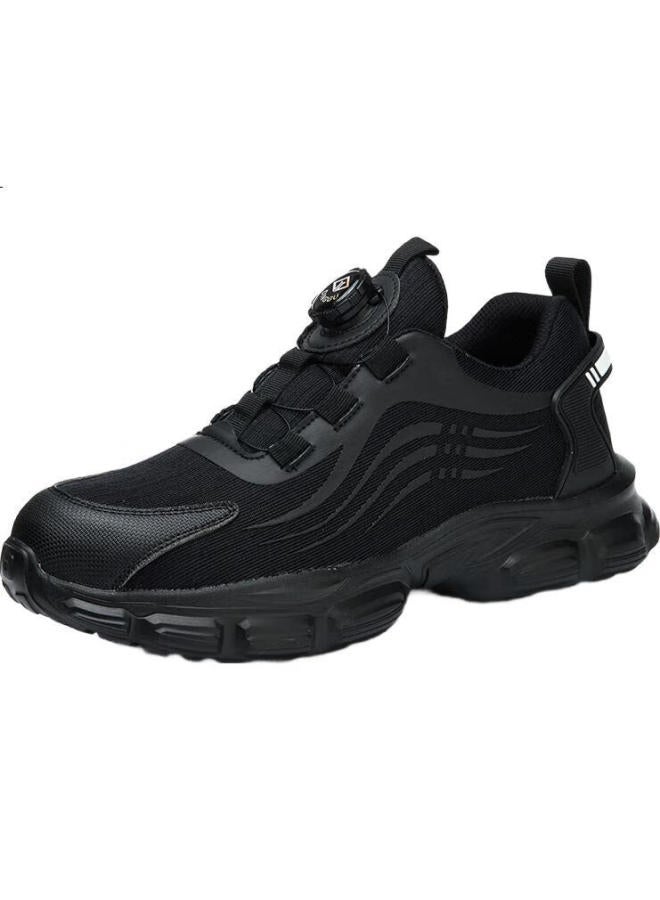 Dinggu Dinggu Men'S Safety Shoes With Anti-Smashing And Puncture-Proof Soft Sole, Comfortable And Safe, Black, Four Seasons, Smart Buckle, Model 1105Hei40 - Image 1