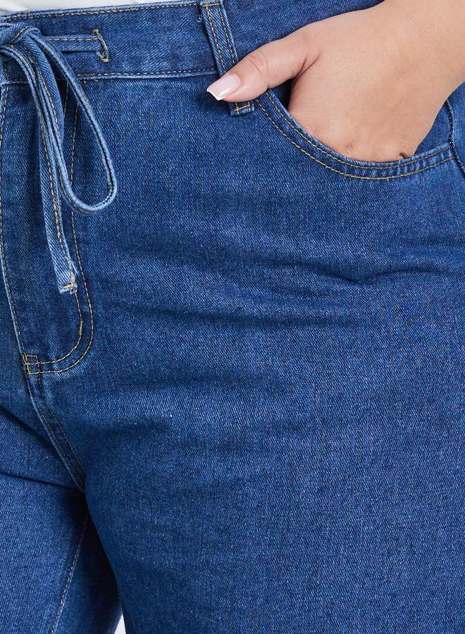 Styli Plus Wide Leg Jeans with Drawstring - Image 3