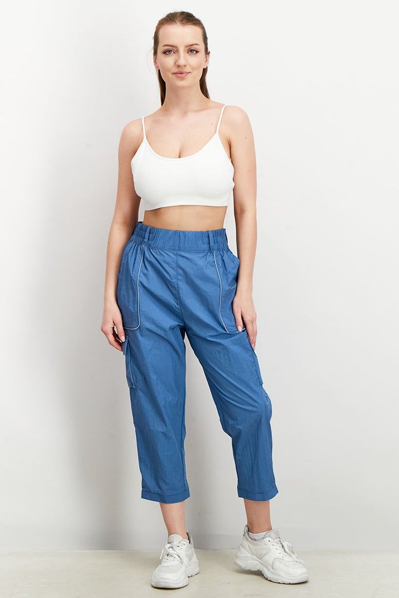 Reebok سروال رياضي نسائي مناسب للتدريب، أزرق - Image 2