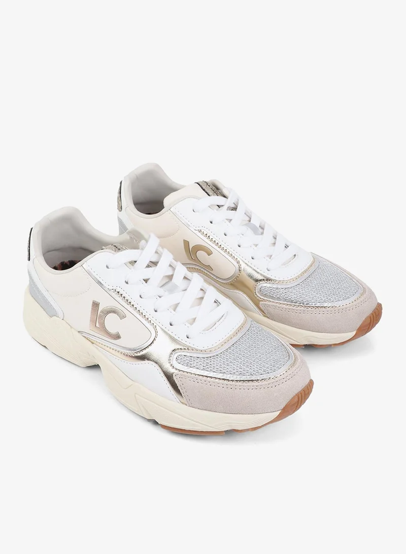Lola Casademunt Running Sole Sneaker with Mixed Fabrics and Leather Details