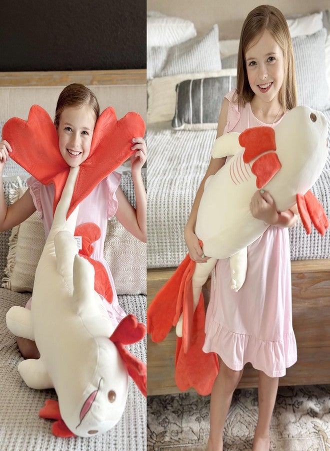 MaoGoLan Large Axolotl Plush Body Pillow, XL Axolotl Stuffed Animal for Kids, 44" Long Salamander Plush Pillow,Christmas Birthday Gifts Pink - Image 3