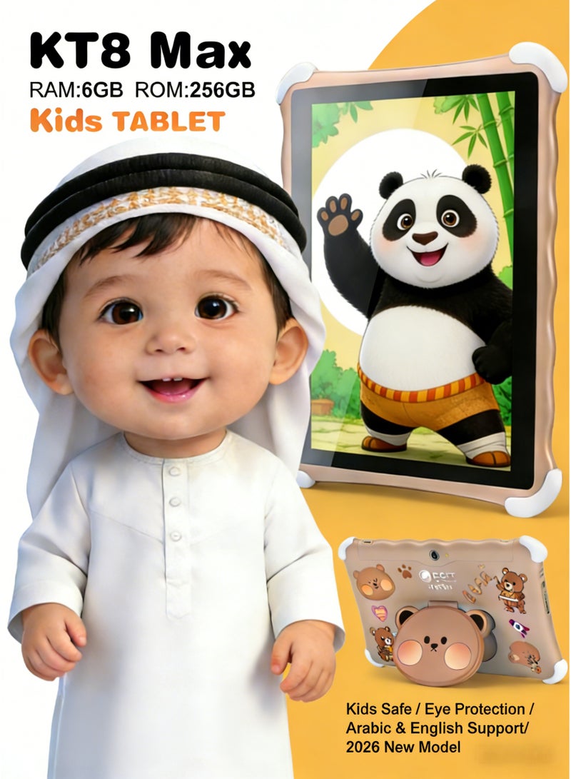 CCIT KT8 Max Kids Tablet - 10.1-inch HD Screen, 6GB RAM, 256GB ROM, Android 13, 10000mAh Battery, WiFi/BT with Protective Case - Image 2