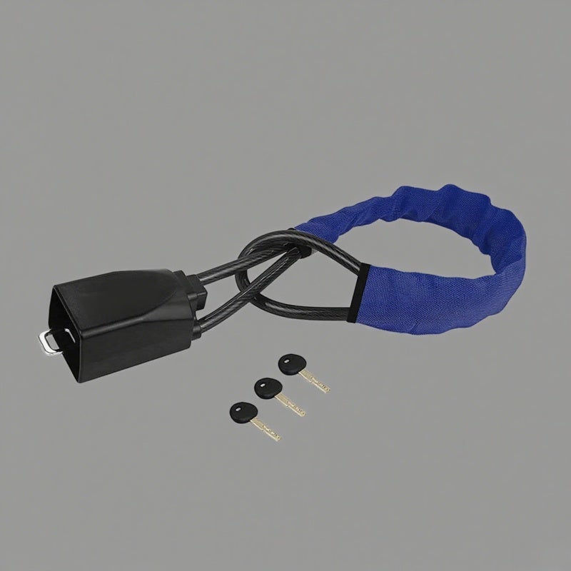 Steering Wheel Lock, Universal Seat Belt Lock Anti-Theft Locking Device with 3 Keys for Car SUV Van Golf Cart Truck Black