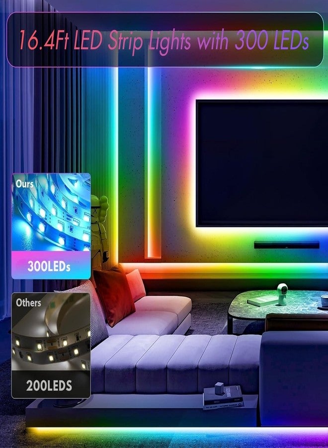 One94Store 5 Meter RGB LED Strip Lights with Adapter | 300 LEDs Multicolor Strip Light with 16 Mode Remote Controller | LED Lights for Home Decoration, Bedroom, Diwali & False Ceiling Lighting - Image 3