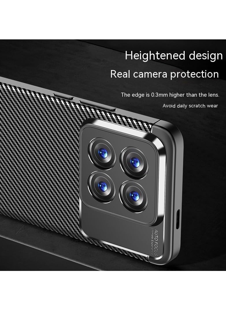 Generic - Xiaomi 14 Pro Carbon Fibre Pattern Phone Case with Airbag Drop-proof TPU Soft Edge Protective Cover - Image 1