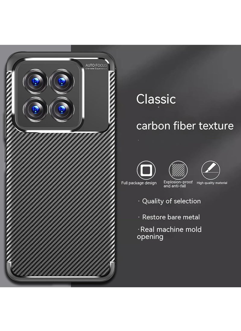 Generic - Xiaomi 14 Pro Carbon Fibre Pattern Phone Case with Airbag Drop-proof TPU Soft Edge Protective Cover - Image 1