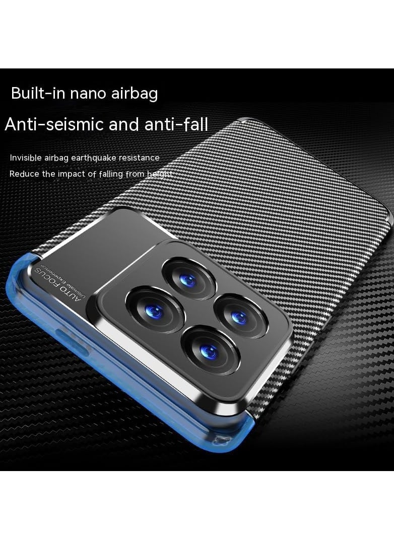 Generic - Xiaomi 14 Pro Carbon Fibre Pattern Phone Case with Airbag Drop-proof TPU Soft Edge Protective Cover - Image 1