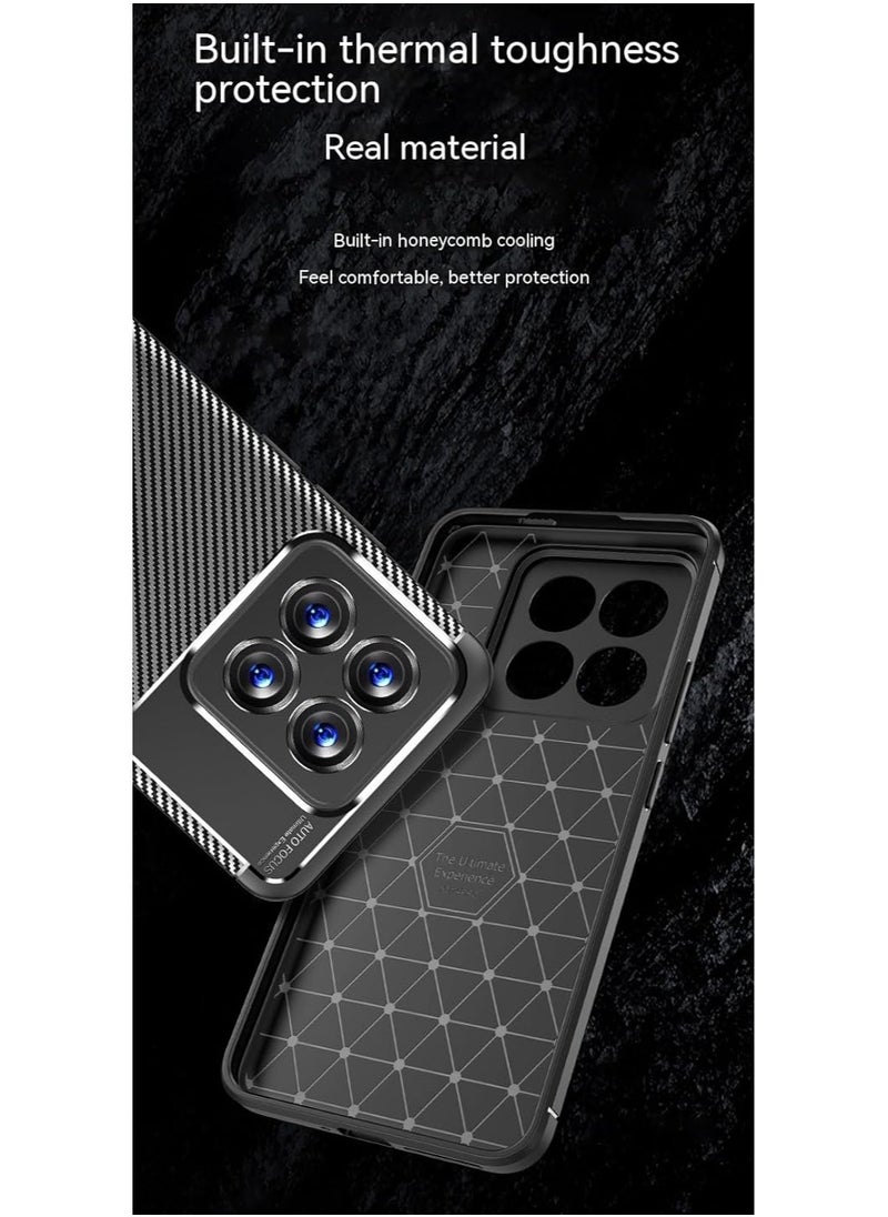 Generic - Xiaomi 14 Pro Carbon Fibre Pattern Phone Case with Airbag Drop-proof TPU Soft Edge Protective Cover - Image 1