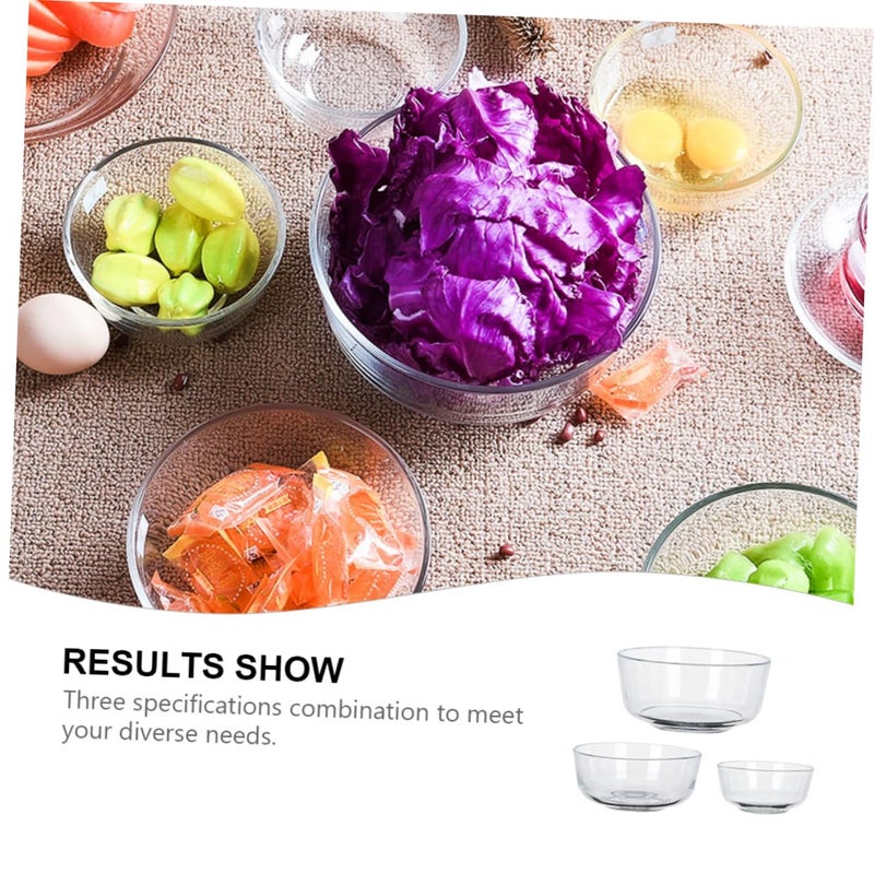 Thickened Heat Resistant Glass Mixing Bowls Set 3 Piece Small Medium Large - Image 4