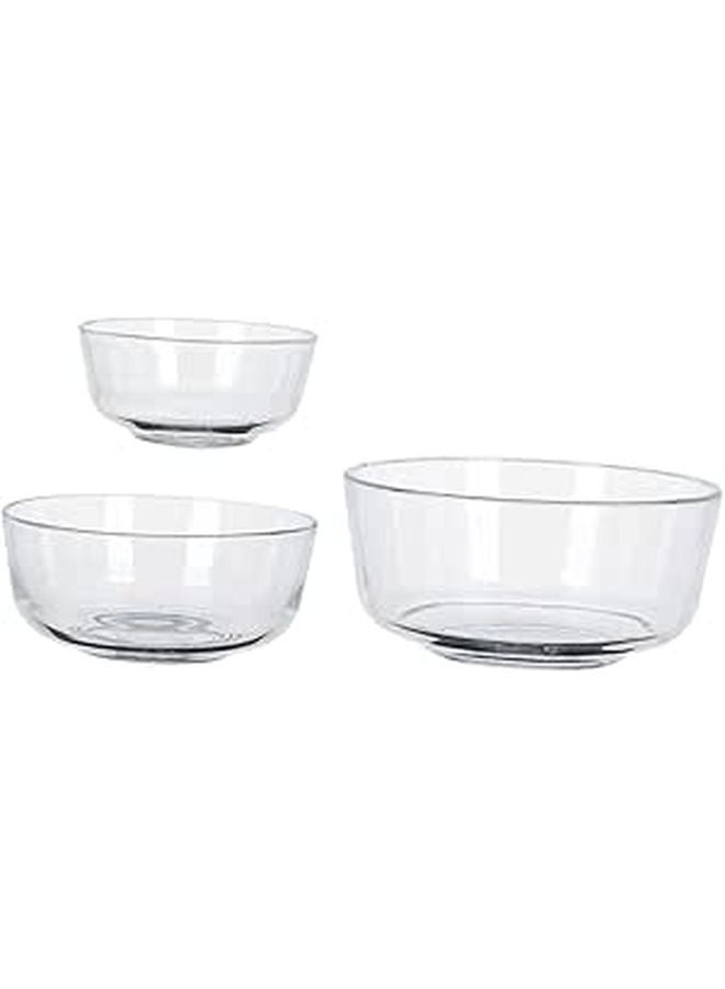 Thickened Heat Resistant Glass Mixing Bowls Set 3 Piece Small Medium Large - Image 1