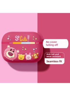 Strawberry Bear Family Airpods Protective Case Cartoon Cute Suitable For Apple 1/2/3 Generation Bluetooth Headset Soft Case-Color:Probe Strawberry Bear-Red-Model:Airpods4 (universal For Noise Reduction Version/regular Version)
