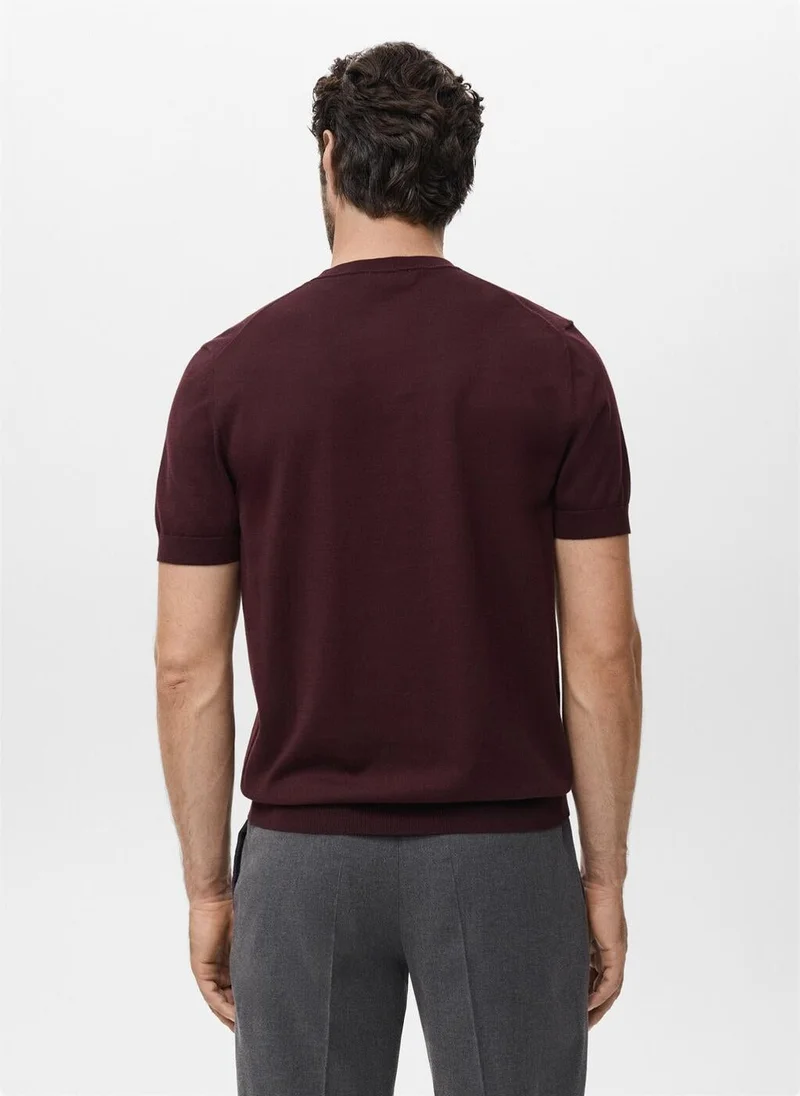Mango Man Cotton fine-knit t-shirt