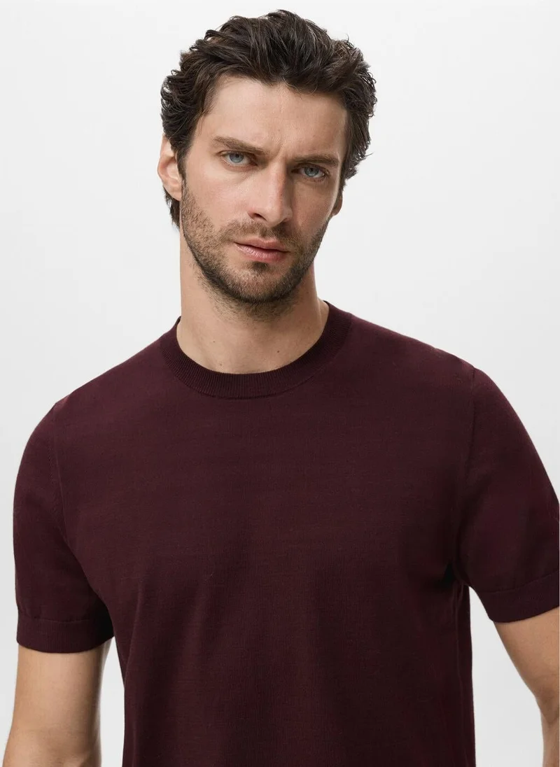 Mango Man Cotton fine-knit t-shirt