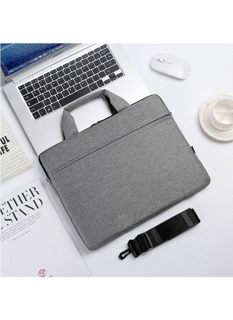 Hihonor Laptop Bag for Women Men Oxford Cloth Laptop Tote Bag Shoulder Bag Carrying Case Adjustable Shoulder 15.6 Inch (Grey)  - Image 1