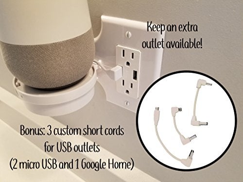 Mount Genie Smart Home Outlet Shelf: Hidden Cord Storage and Extra Custom Short Cords Great for Google Home, Nest, Security Cameras, Smart Speakers, and more - Image 5