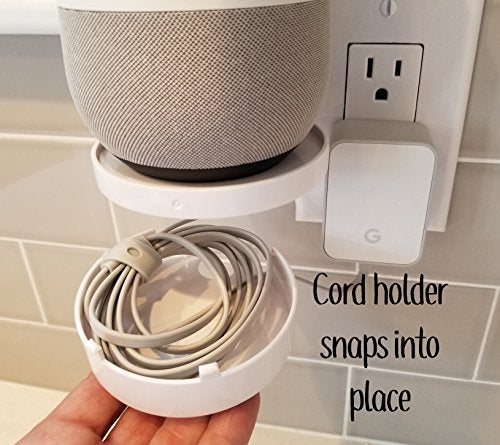 Mount Genie Smart Home Outlet Shelf: Hidden Cord Storage and Extra Custom Short Cords Great for Google Home, Nest, Security Cameras, Smart Speakers, and more - Image 3