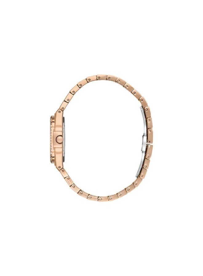 DANIEL KLEIN Women's Stainless Steel Rose Gold Alloy Case Analog Silver Round Sunray Dial Japanese Quartz Premium 30 Meters Water Resistant