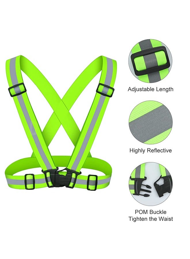 LJRN 2Pcs Reflective Safety Vest Running Gear, Lightweight Mesh Fabric, Adjustable Safety Vest, Outdoor Reflective Belt High Visibility for Night Running, Jogging, Walking, Cycling, Motorcycle  - Image 2