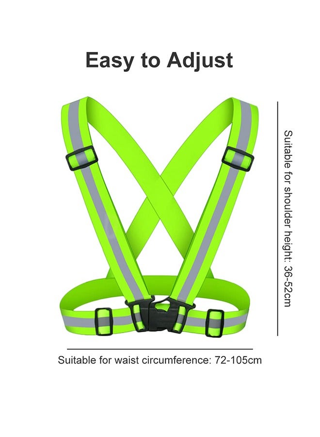 LJRN 2Pcs Reflective Safety Vest Running Gear, Lightweight Mesh Fabric, Adjustable Safety Vest, Outdoor Reflective Belt High Visibility for Night Running, Jogging, Walking, Cycling, Motorcycle  - Image 3