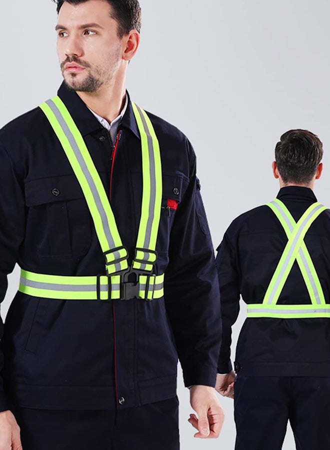 LJRN 2Pcs Reflective Safety Vest Running Gear, Lightweight Mesh Fabric, Adjustable Safety Vest, Outdoor Reflective Belt High Visibility for Night Running, Jogging, Walking, Cycling, Motorcycle  - Image 5