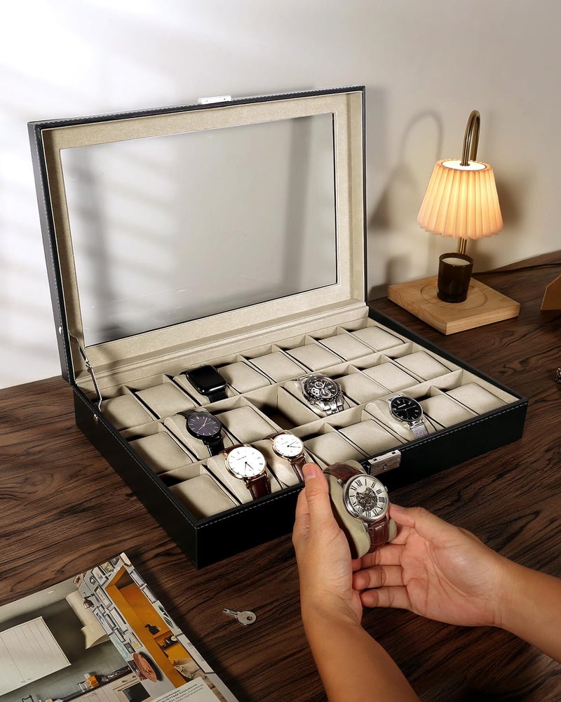 Uten 24 Watch Display Storage Box Jewelry Collection Case Organiser Holder - Image 2