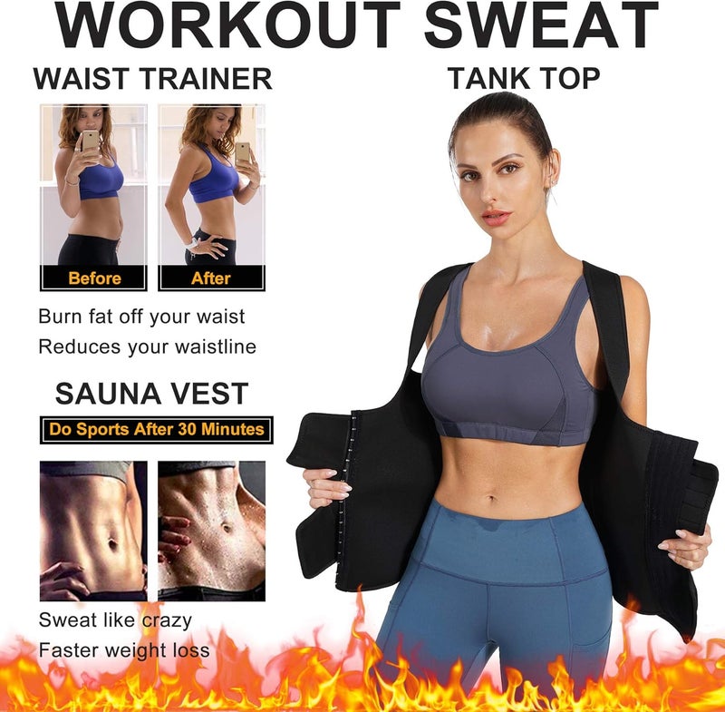 Nebility Womens' Sauna Sweat Vest Weight Loss Workout Waist Trainer - Image 2