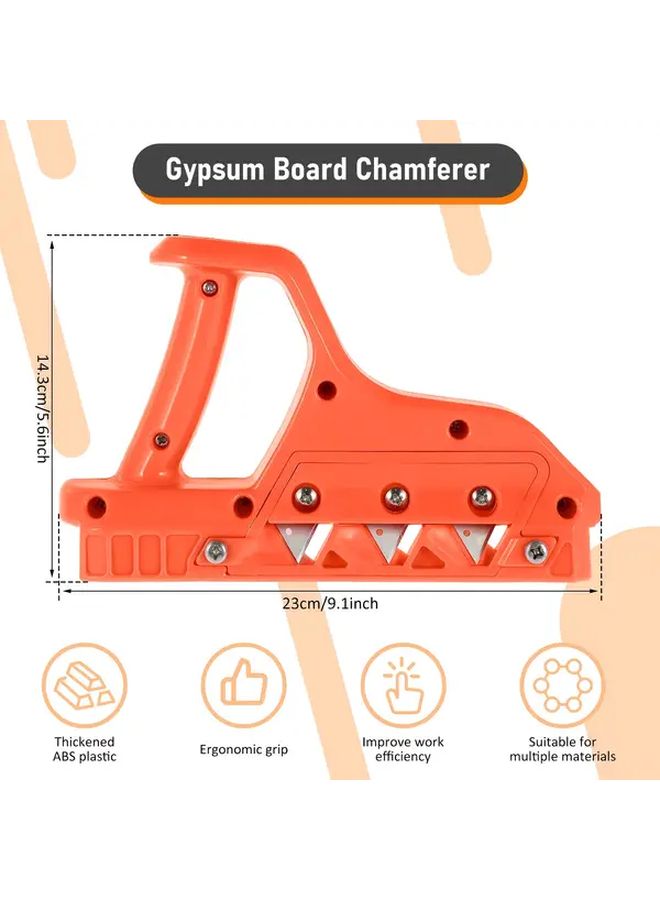 1 X Drywall Chamfer Trimmer 45 Degree Planer Dual Angle Adjustment Set Of 10 Stainless Steel Blades Manual Planing Tool For Drywall Wood Board Corner Trimming DIY Home Decoration - Image 3