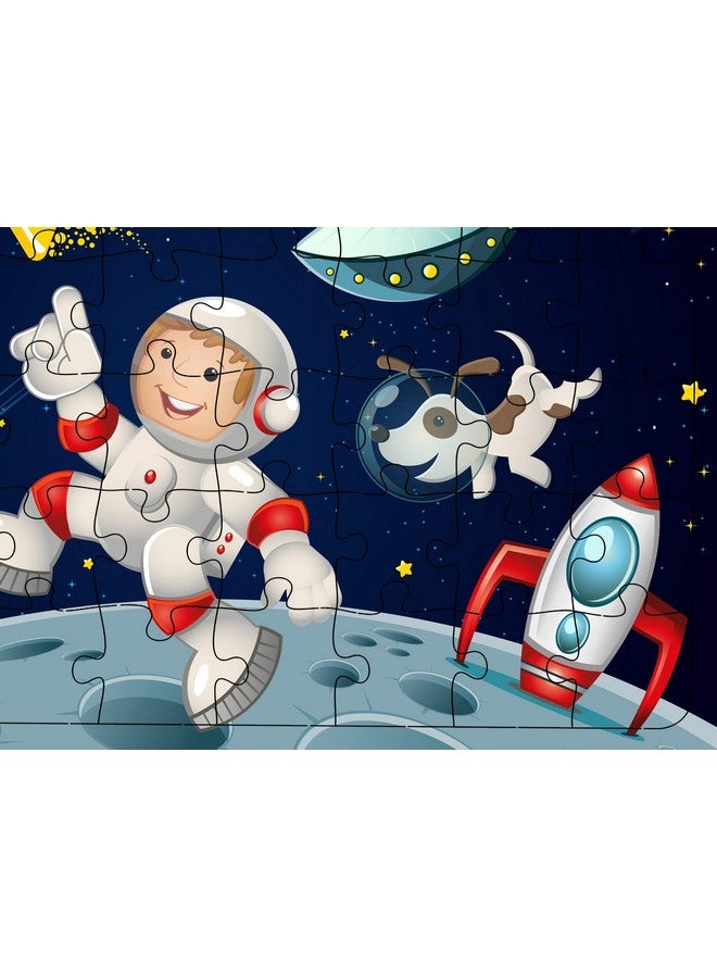 Fiddlys 40 Pcs Paperless Wooden Jigsaw Puzzle for Boys & Girls Learning Educational Toy for 4 Years and Above (The Astronaut) - Image 3