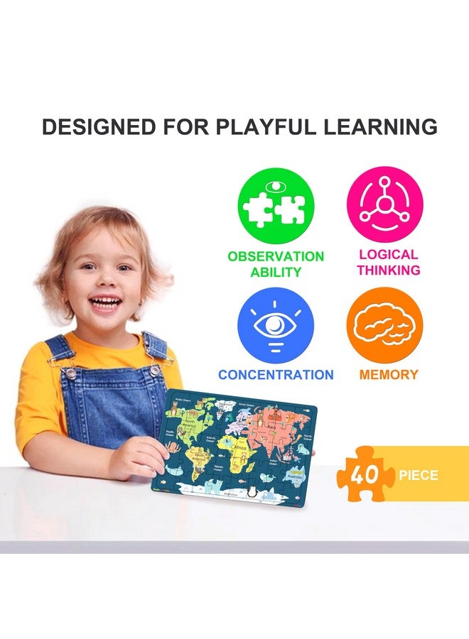 Fiddlys 40 Pcs Paperless Wooden Jigsaw Puzzle for Boys & Girls Learning Educational Toy for 4 Years and Above (The Astronaut) - Image 4