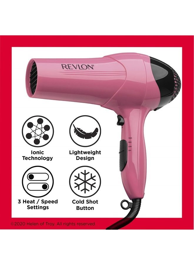 Revlon 1875W Lightweight Hair Dryer | For Easy Smooth Styling (Pink) - Image 4
