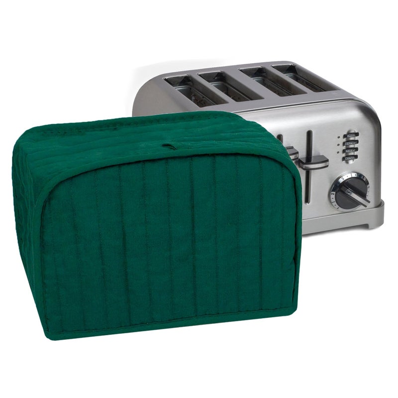 RITZ Premium Universal Four Slice Toaster Cover 1125 x 725 x 105 PolyesterCotton Quilted Fingerprint Protector Super Soft Appliance Cover Dust Cover Appliance NOT Included Dark Green