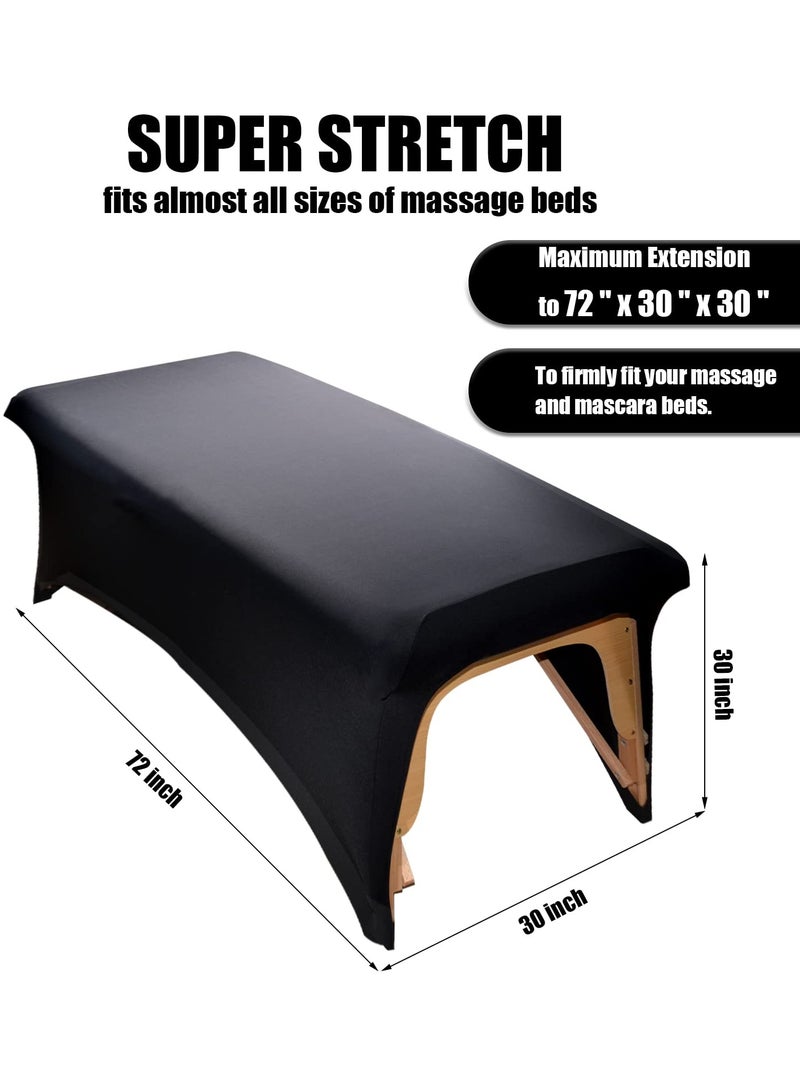 6ft Black Spandex Tablecloth Stretch Fitted Rectangular Table Cover for Party, Banquet, Wedding  - Image 5