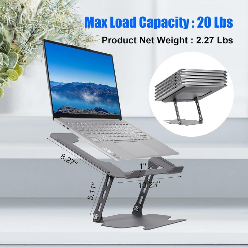 LifHap Laptop StandPortable Ergonomic Laptop Riser for DeskAdjustable Foldable Carbon Steel Computer Stand Holder for 10 to 16 Inches Notebook Computer - Image 4