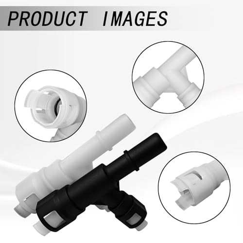 Hirificing 2PCS Car Heater Core Hose Fitting Connector #15055343 15055342 800-413 800-413CD, Heater Coolant Hose Junction Pipe Joint Compatible with Select Cadillac Chevrolet GMC(Black & White) - Image 3