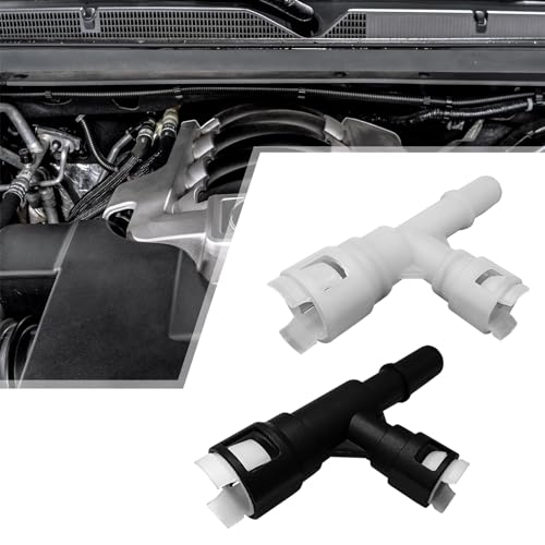 Hirificing 2PCS Car Heater Core Hose Fitting Connector #15055343 15055342 800-413 800-413CD, Heater Coolant Hose Junction Pipe Joint Compatible with Select Cadillac Chevrolet GMC(Black & White) - Image 1