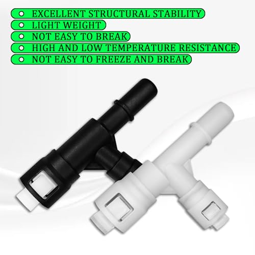 Hirificing 2PCS Car Heater Core Hose Fitting Connector #15055343 15055342 800-413 800-413CD, Heater Coolant Hose Junction Pipe Joint Compatible with Select Cadillac Chevrolet GMC(Black & White) - Image 5