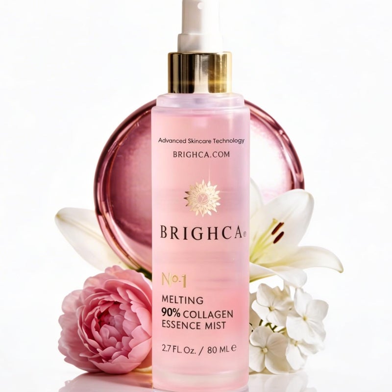 BRIGHCA Melting 90% Collagen Essence Mist â€“ Marine Collagen Face Spray, Hydrating & Anti-Aging, Soothing K-Beauty Skincare, Instant Refresh for Radiant Skin (2.7 fl oz) - Image 2