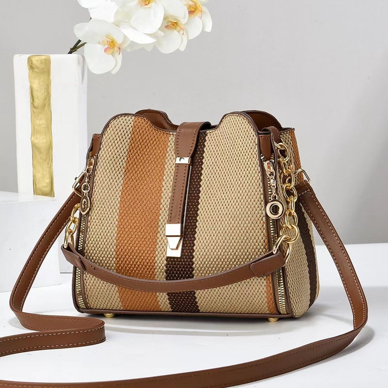 New Bag Splicing Color All-Match Large-Capacity Fashion Handbag High-End All-Match Commuter Tote Bag - Image 3