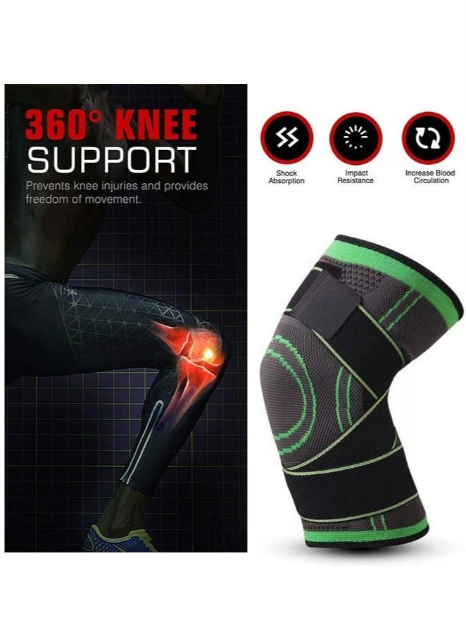 أس تس إل دعامة ركبة مضغوطة مكونة من قطعتين للرجال والنساء، تدعم الركبة للجري وركوب الدراجات وكرة السلة مع حزام قابل للتعديل - Image 2