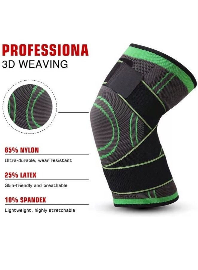 أس تس إل دعامة ركبة مضغوطة مكونة من قطعتين للرجال والنساء، تدعم الركبة للجري وركوب الدراجات وكرة السلة مع حزام قابل للتعديل - Image 3