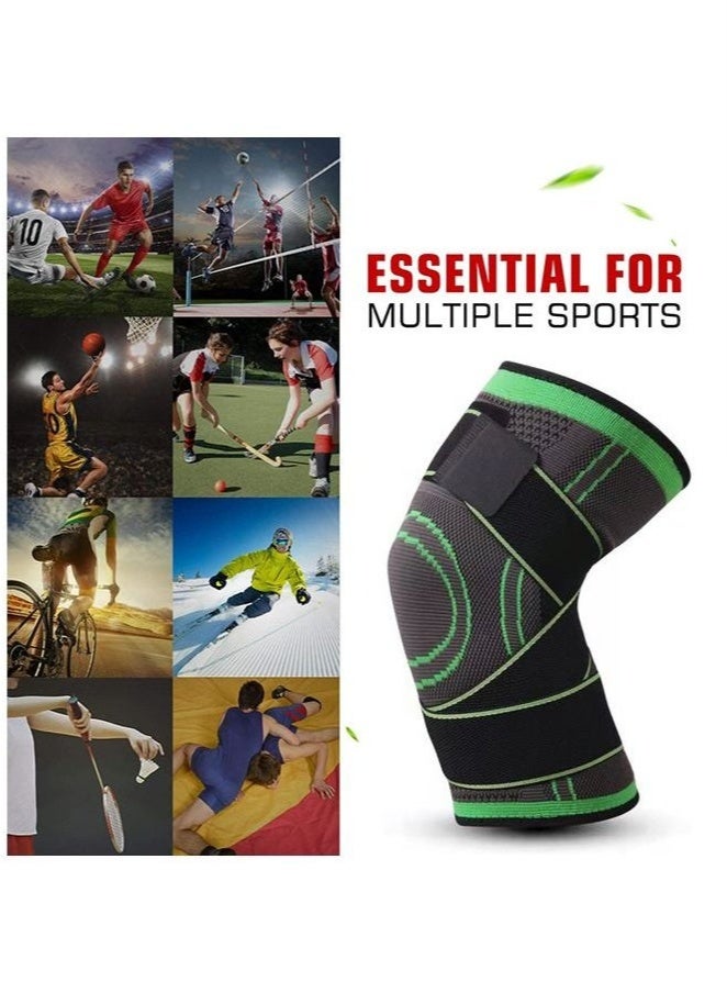 أس تس إل دعامة ركبة مضغوطة مكونة من قطعتين للرجال والنساء، تدعم الركبة للجري وركوب الدراجات وكرة السلة مع حزام قابل للتعديل - Image 4