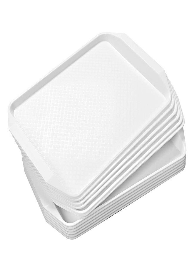 Aebeky 12-Piece White Plastic Fast Food Serving Trays,16.83 by 11.92-Inch - Image 4