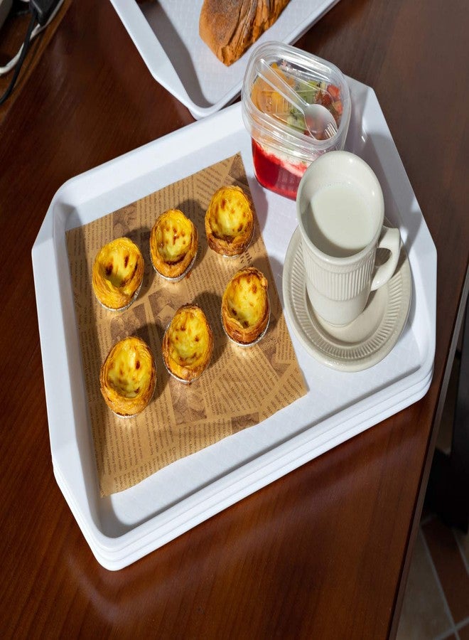 Aebeky 12-Piece White Plastic Fast Food Serving Trays,16.83 by 11.92-Inch - Image 5