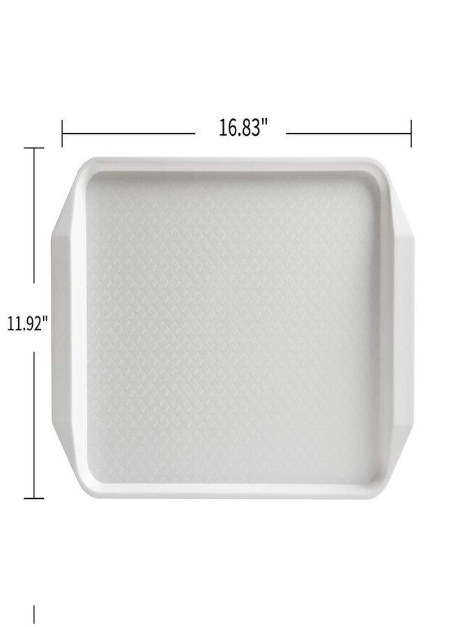 Aebeky 12-Piece White Plastic Fast Food Serving Trays,16.83 by 11.92-Inch - Image 3