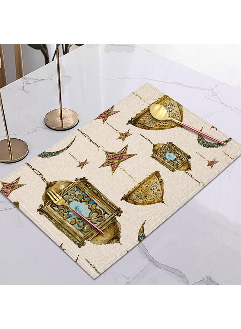 general Eid Mubarak Table Placemats Set Ramadan Kareem Table Decorations Ramadan Decor Sets For Dining Supply