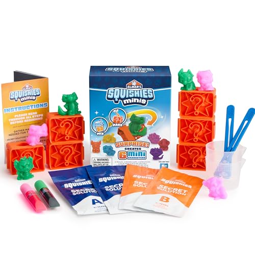 Elmers Squishies Kids DIY Activity Kit Create 4 Mystery Characters 24 Piece Kit for Ages 6 and Up Perfect for Stress Relief and Sensory Play - Image 1