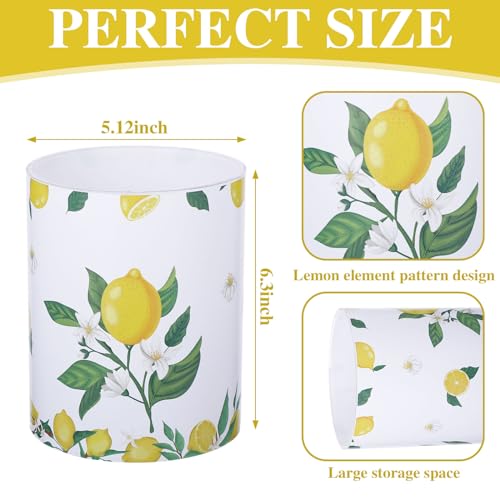 Yoande Kitchen Decorations Utensil Holder Acrylic Utensil Crock Spoon Kitchen Organizer for Countertop Coffee Spoon Holder Jar for Cooking Tools (Lemon) - Image 2