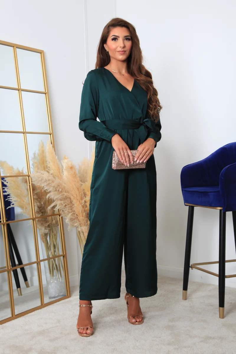 Lux Satin Wrap Jumpsuit