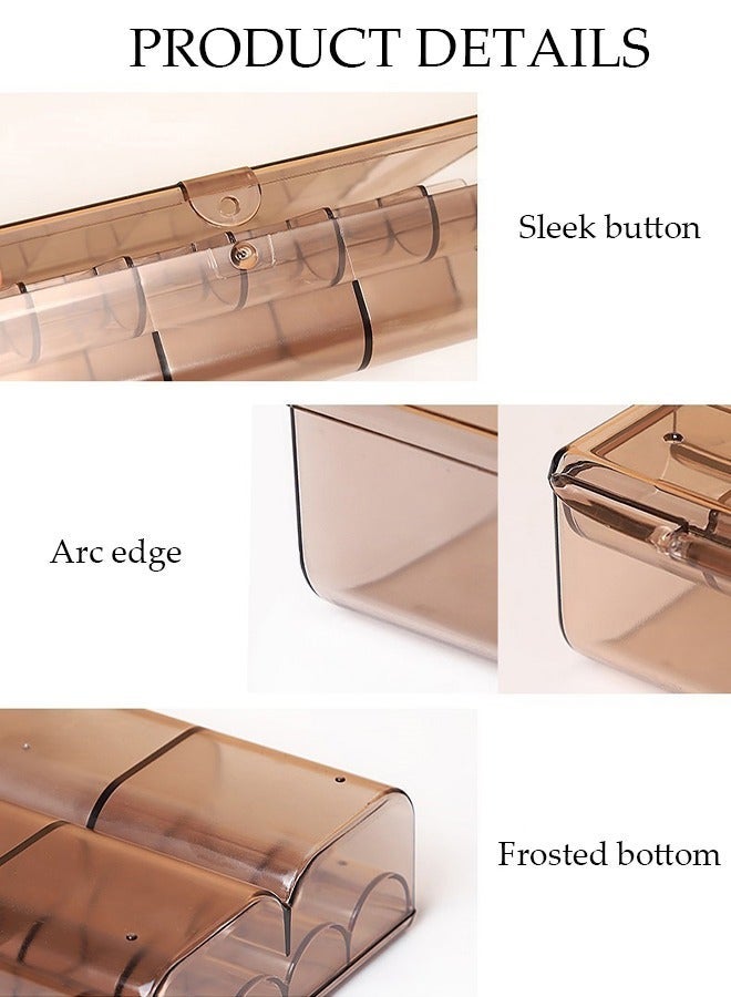 DUNISO Clear Plastic Small Jewelry Organizer 2-Layers Large Capacity Jewelry Storage Box with Lid and 30 Compartments for Hair Accessories & Beauty Supplies Earrings Necklaces Bracelets - Image 3