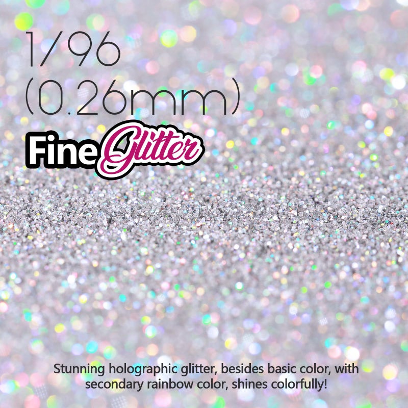 LEOBRO 100g / 3.5 oz Silver Glitter, Holographic Fine Glitter for Crafts, Resin, DIY Jewelry Keychains Flowers Party Decorations, Holographic Silver - Image 3